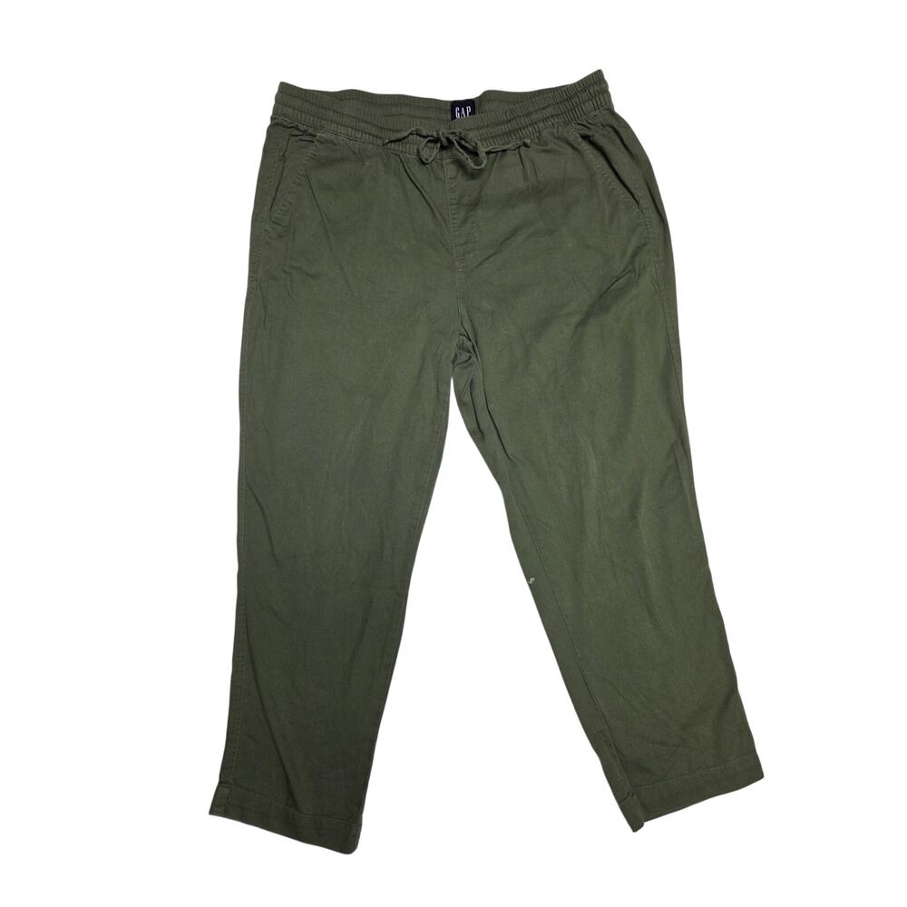Gap Olive Green Cotton Blend Pull-On Casual Pants Trousers Women Size Large